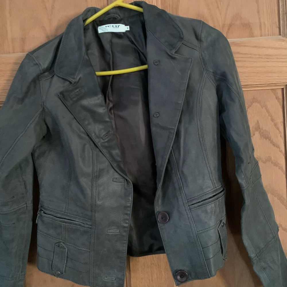 Grey leather jacket